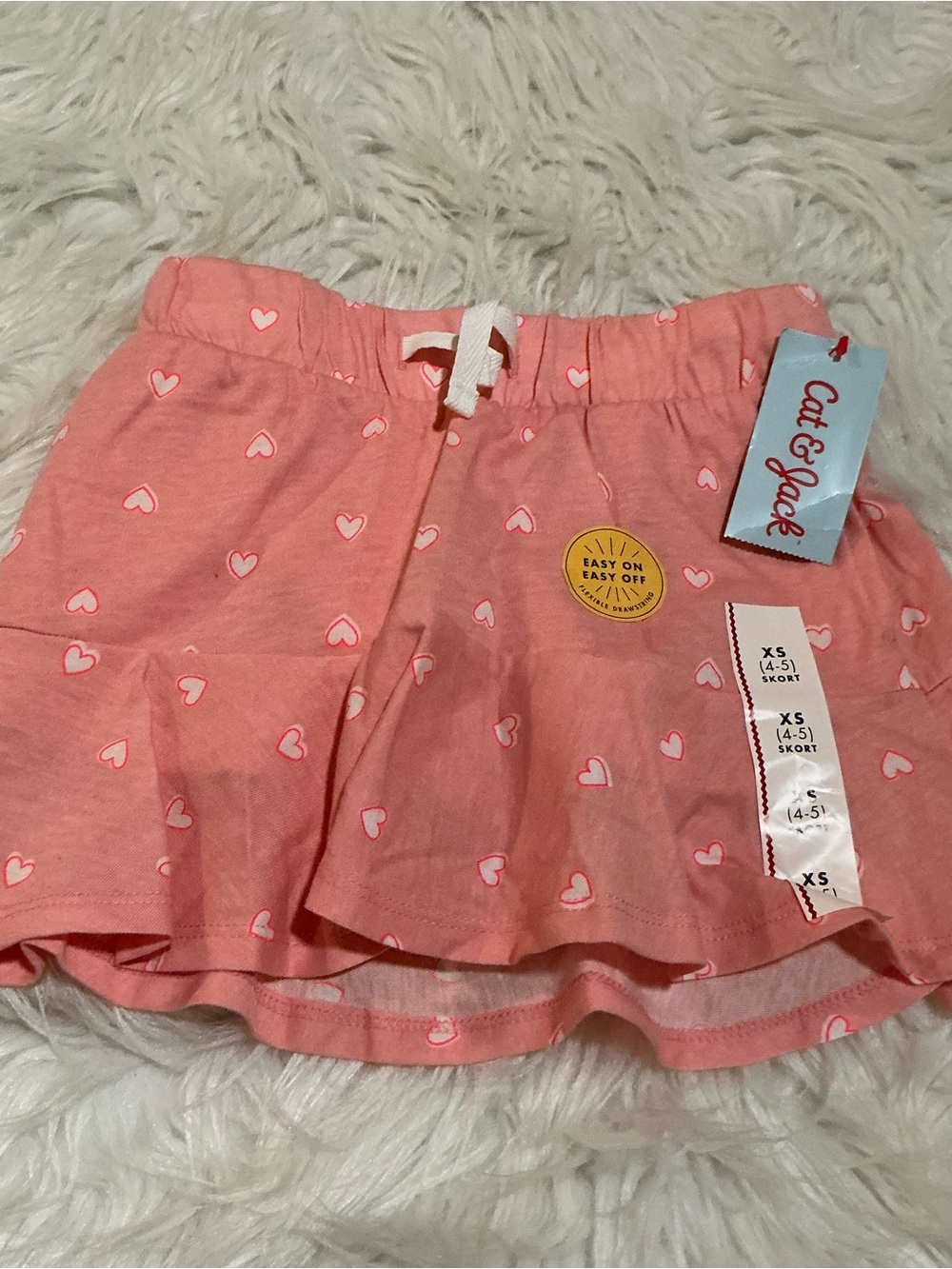 NWT Cat & Jack Girls XS 4/5 girls pink/white skorts/skirt